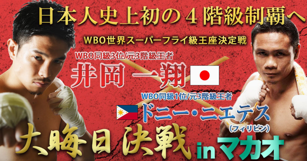 2018年12月31日WBO世界スーパーフライ級王座決定戦 井岡一翔 vs ドニー・ニエテス