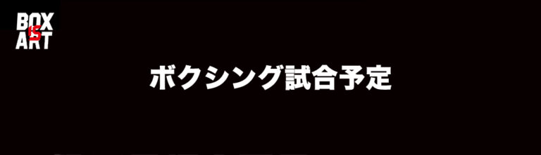 ボクシング試合スケジュール