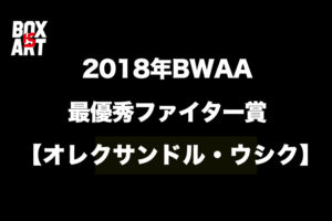 2018年BWAAファイター・オブ・ザ・イヤー賞【オレクサンドル・ウシク】が受賞