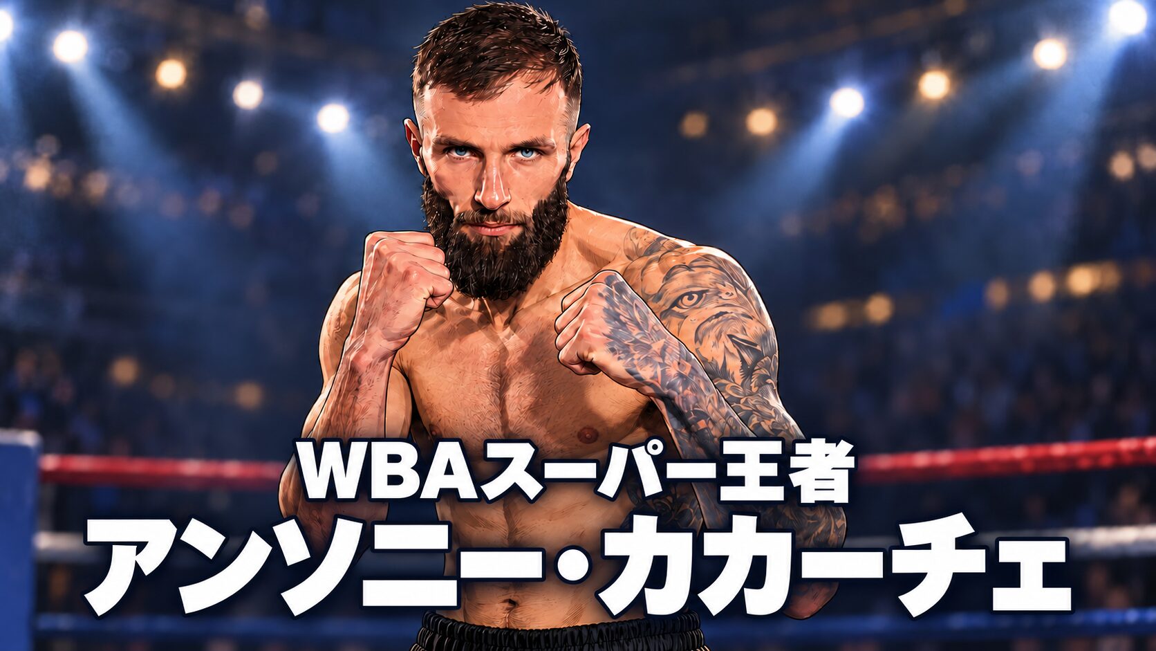 WBAスーパー王者アンソニー・カカーチェのアニメ風イラスト