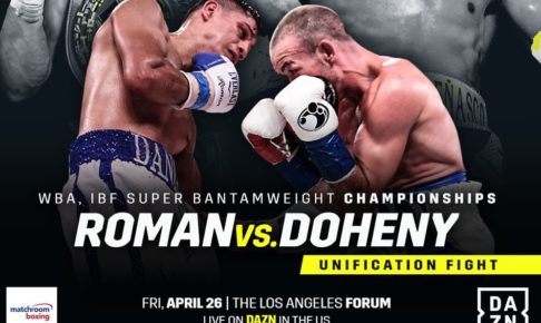 【結果・速報】ダニエル・ローマンvsTJ・ドヘニー　WBA・IBF世界スーパーバンタム級統一戦 2019年4月27日