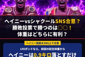ヘイニーvsシャクールSNS合意？勝敗投票で勝つのは○○！体重はどちらに有利？ 145ポンドなら、前回の試合体重からヘイニーは0.9キロ落とすだけ、シャクールは2.3キロ上げる