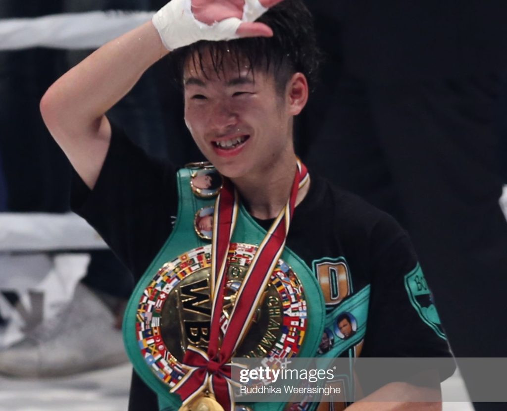 OSAKA, JAPAN - JULY 12: Kenshiro Teraji of Japan waves for his fans after defeating Jonathan Taconing of Philippines during the WBC Light Flyweight Title Bout bout at Edion Arena Osaka on July 12, 2019 in Osaka, Japan. (Photo by Buddhika Weerasinghe/Getty Images)