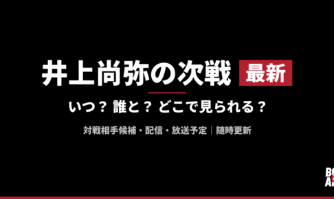 井上尚弥の次戦 最新｜対戦相手候補・配信・放送予定