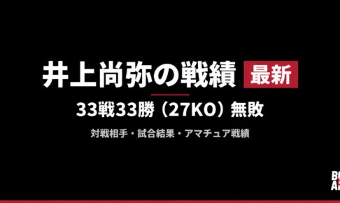 井上尚弥の戦績一覧｜33戦33勝（27KO）無敗｜対戦相手・試合結果・アマチュア戦績
