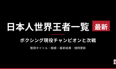 日本人ボクシング世界王者一覧 現役チャンピオンと次戦