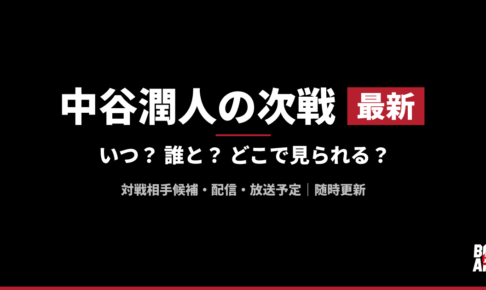 中谷潤人の次戦 最新