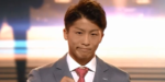井上選手のスーツはシルバーにピンクのネクタイ！！