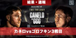 最終決着【結果・速報】カネロvsゴロフキン3戦目